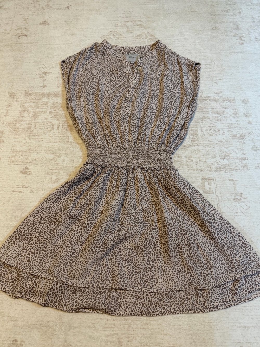 Rails Leopard Print Mini Dress in Taupe and Brown